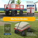 VIVOHOME Heavy Duty 880 Lbs Capacity Mesh Steel Garden Cart Folding Utility Wagon with Removable Sides and 4.10/3.50-4" Wheels 10 inch Tire(Red) by GreenHaven Gardens