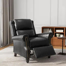 UIXE Pushback Recliner Chairs Set of 2, PU Leather Armchair Push Back Accent Chair, Rivet Trim Club Chair Home Theater Overstuffed Single Sofa Reading Seat for Living Room, Black by CozyNest Decor