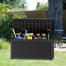 260 Gallon Deck Box XXL Large Outdoor Storage for Patio Furniture,Outdoor Cushions,Garden Tools and Pool Supplies,Waterproof,Resin,Lockable(Black Rattan) by CozyNest Decor