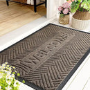 Mibao Front Door Mat Outside Entrance, Durable Outdoor Indoor Mat, Low Profile Heavy Duty Doormat, Non-Slip, Traps Dirt and Moisture, Easy Clean Patio Porch Entryway Mat, 47" x 32", Brown by CozyNest Decor