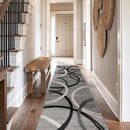 Rugshop Modern Wavy Circles Design Runner Rug 2'7" x 8' Gray by TinyTreasures Baby Boutique