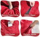 Hobestluk 6FT Bean Bag Chair Bean Bag Chairs for Adults Giant Bean Chairs with Velvet Cover, Memory Foam BeanBag Chair Fluffy BeanBag Chairs for Living Room, Bedroom- Red (70" x 70" x 15") by CozyNest Decor
