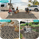 HEBE Outdoor Rug Waterproof 9x12, Reversible Plastic Straw Rug RV Camping Rug, Indoor Outdoor Patio Mat Clearance, Outside Carpet for Porch,Deck,Camper,Balcony,Backyard,Picnic by GreenHaven Gardens