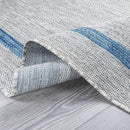 Bordered Outdoor Rug 6x9 Washable Outside Carpet for Indoor Patio Porch Waterproof Easy Cleaning Non Shedding Area Rugs Silver Gray - Blue 6 x 9 by CozyNest Decor
