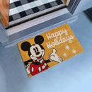Gertmenian Disney Mouse Doormat Rug Retro Front Door Coir Mat Welcome Home Indoor Outdoor Entryway Carpet, 2-Pack 20x34, Mickey Happy Holidays/Snowflakes by CozyNest Decor