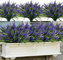 Geegoods 48 Bundles Artificial Plants Flowers Outdoor – Faux Lavender Flowers with Monkey Grass UV Resistant Plastic Faux Plants for Garden Porch Window Patio Hanging Planter Home Decor by CozyNest Decor