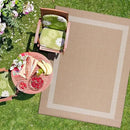 CAMILSON Outdoor Rug 6x9, Modern Outside Rugs for Patios Porches Waterproof Durable Washable Non-Shedding, Easy-to-Clean Indoor Outdoor Area Carpet (6 x 9, Bordered - Beige/White) by GreenHaven Gardens