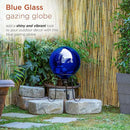 Alpine Corporation 10" Diameter Indoor/Outdoor Glass Gazing Globe Festive Yard Décor, Blue by GreenHaven Gardens