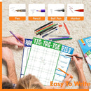 Road Trip Game Pad, 80 Perforated Sheets Travel Activity Pad, 5 Games in 1 Pad, Plane, Car Trip Activity, Pen Pencil & Paper Game for Kids, Adults (6” x 9”) by TinyTreasures Baby Boutique