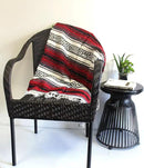 Del Mex Classic Mexican Blanket, Large Authentic Woven Falsa Throw (70"x50"), Artisan Southwest Décor for Beach, Yoga, Outdoors (Red) by CozyNest Decor