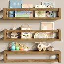 Upgraded Thick Floating Shelves - Multi-Use Wall-Mounted Bookshelves for Kids and Nursery, Ideal for Books, Toys, Spice Rack, Decor - Walnut Brown by CozyNest Decor