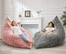 Hobestluk 3 in 1 Bean Bag Chair Giant Bean Bag Chairs for Adults with Plaid Cover Convertible Bean Bag Floor Cushion with Machine Washable Cover for Living Room (Plaid Pink) by CozyNest Decor