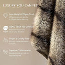 Luxury Faux Fur Throw Blanket, Soft Fluffy Faux Mink Blankets for Bed, Couch, Sofa, Thick Cozy Plush Warm Fur Throws with Reversible Velvet, Ombré Sable Brown, 60"x80" by CozyNest Decor