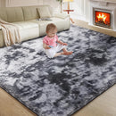 Ultra Soft Rug for Living Room, 6X9 Fluffy Shag Area Rug for Bedroom, Modern Shaggy Carpets Fuzzy Rug for Teens Dorm Nursery Home Decor Aesthetic, Upgrade Anti-Skid Durable, Tie Dye Black and Grey by TinyTreasures Baby Boutique