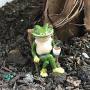 Miniature Frog Garden Statue - 2" Tall - Mini Outdoor Accessory Figurine for Fairy Garden by GreenHaven Gardens
