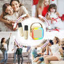 Mini Karaoke Machine for Kids Adults, Portable Karaoke Microphone Singing Speaker Bluetooth Karaoke Player with 2 Wireless Mic, Birthday Gifts for Girls Boys 4-12 Year Old, Family Home Party(Gold) by TinyTreasures Baby Boutique
