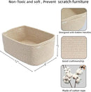 Small Woven Storage Baskets 12“X8”X5“ Decorative Rope Bins for Organizing Shelves, Closets, and Toys, Empty Gift Baskets, Cute Organizer Basket for Home and Office (oatmeal, regular) by CozyNest Decor