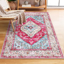 Lahome Boho Round Rug - 6Ft Washable Area Rug, Non-Slip Small Bathroom Rug, Lightweight Bedroom Throw, Oriental Distressed Print Carpet for Entryway, Sofa, Nursery, Kids Room by TinyTreasures Baby Boutique