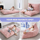 Hobestluk 3 in 1 Bean Bag Chair Giant Bean Bag Chairs Convertible Bean Bag Floor Cushion with Machine Washable Cover, Beanbag Chairs for Adult (Pink) by CozyNest Decor