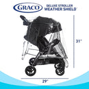 Graco Universal Baby Stroller Plastic Rain Cover & Weather Shield, Lightweight Waterproof Weathershield, Clear Vinyl Infant Car Seat Carriage Umbrella, Winter Snow Wind Protection Travel Accessories by TinyTreasures Baby Boutique