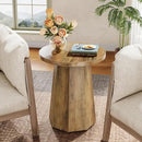 Tribesigns Round Pedestal End Table, Farmhouse Couch Side Table with Octagonal Base, Nightstand Accent Wooden Drink Stand (2, Rustic Brown) by CozyNest Decor