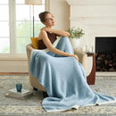 Joiedomi Throw Blanket for Couch Bed Sofa, Blue Knitted Blankets Gifts for Women Mom Girls, Cozy Cute Soft Throw Home Room Decor Aesthetic for Women Mothers Birthday Gifts 50x70 Inches by CozyNest Decor