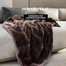 Mon Chateau Premium Reversible Luxury Faux Fur Throw for Couch, Sofa, or Bed - Plush Cozy Soft Blanket for Sleeping or Home Décor, 60" x 70" (Brown) by CozyNest Decor