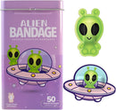 BioSwiss Bandages, Halloween Alien Shaped Self Adhesive Bandage, Latex Free Sterile Wound Care, Fun First Aid Kit Supplies for Kids, 50 Count by TinyTreasures Baby Boutique