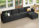 HONBAY Modular Sectional Couch with Storage Ottoman, Sectional Sofa with Storage Seats, L Shaped Sectional Couches for Living Room, Grey by CozyNest Decor