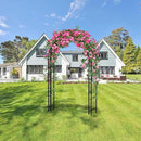 88in Steel Garden Arch Arbor Trellis for Climbing Plants Outdoor,Yard,Garden,Climbing Plants 7ft Decorative Wire Lattice,Outdoor Wedding Arch(Black) by GreenHaven Gardens