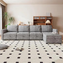 mestyl Modular Sectional Sofa Convertible L Shaped Sofa Couch Set with Storage for Living Room, Modern 4 Seater Modular Sectional Couch with Movable Ottoman (Grey) by CozyNest Decor