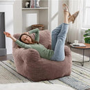 Recaceik Bean Bag Chairs, Tufted Soft Stuffed Bean Bag Chair with Filler, Fluffy Lazy Sofa Chair Lounger, Comfy Giant Bean Bag Chair for Bedroom, Living Room, Brown by CozyNest Decor