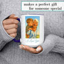 Personalized Coffee Mug, Custom Photo Caricature Gift, Funny Customized Coffee Gift for Men & Women, Custom Mugs with Pictures, Navy 15oz Father's Day Mug by TinyTreasures Baby Boutique