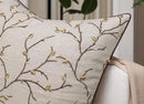 VAGMINE Embroidered Pussy Willow Throw Pillow Cover - 18x18 Inches Square - 100% Linen Natural Decorative Cushion Cover - Floral Embroidery - Cozy Farmhouse & Boho Accent for Sofa, Couch, Bedroom by CozyNest Decor