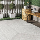 nuLOOM 8' Round Solid Hand Braided Indoor/Outdoor Area Rug, Pet-Friendly, High Traffic, Weather Resistant, for Patio, Balcony, Bedroom, Living, Dining Room, Wynn Ivory by GreenHaven Gardens