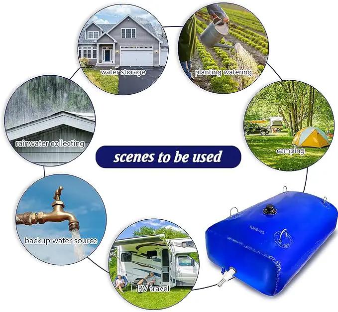 800Gal Portable Water Storage Bladder, Foldable Large Capacity Container Water Tank, Agricultural Irrigation, Camping, Firefighting, Outdoor Household Water, photo 5 of 5