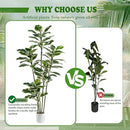 Artificial Rubber Plant 6FT Faux Plants Indoor Fake Rubber Tree with White Planter, Tall Fake Plants Potted Tree Floor Plant in Pot, Artificial Trees for Home Office Room Outdoor Decor by CozyNest Decor
