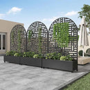 Casaphoria Metal Raised Garden Bed with Trellis and Wheels, 72"x47"x16" Planter Box for Climbing Plants, Vegetables & Vines, Features Drainage Holes and Privacy Screen (Black-Helen) by GreenHaven Gardens