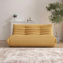 Bean Bag Chair, Loveseat Fireside Chair Bean Bag Sofa Large Bean Bag Chair for Adults, 2 Seater Bean Bag Chairs for Teens with High Density Comfortable Foam, Bean Bag for Living Room, Bedroom (Yellow) by CozyNest Decor