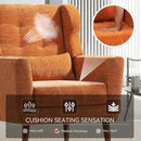 Modern Accent Chair, Upholstered Armchair with Pillow, Fabric Single Sofa Chair with Lounge Seat and Wood Legs Accent Chair for Living Room Bedroom Small Spaces (Orange, Set of 1) by CozyNest Decor