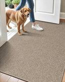 LUMI Indoor Door Mat 36"x56", Ultra Thin Low Profile Non-Slip Doormat for Home Entrance, Absorbent & Stain-Resistant Welcome Mats, Washable Entryway Mat for Front Door, Patio, Porch, Khaki by CozyNest Decor