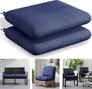Codi Outdoor Cushions for Patio Furniture 24x24 Inch, Waterproof Chair Seat Cushion with Textured Fabric, Handles & Adjustable Straps, Fade Resistant - Set of 2, Navy Blue by GreenHaven Gardens