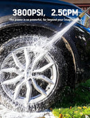 Gas Pressure Washer 3800 PSI and 2.5 GPM, 212CC, with Onboard Soap Tank, 10" Wheel, 5 Nozzle Set, for Cars/Fences/Homes/Patios/Furniture by GreenHaven Gardens