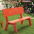 AVAWING Outdoor Convertible Wood Bench with Backrest, Patio Wood Convert a Bench, Space-Saving 2-in-1 Picnic Table Chairs Set for Backyard, Porch, Patio, Garden, Tangerine by CozyNest Decor