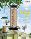 iBorn Metal Bird Feeder for Outside Hanging,Wild Bird Feeders for Cardinal,18cm Large Roof&Green,42CM Long,4.5lb High-Capacity(Seed is not Included) by CozyNest Decor