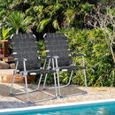VINGLI Aluminum Patio Lawn Chairs Folding Set of 2 with Detachable Cup Holder, Webbed Beach Chair Folding Chair Outdoor Portable Camping Chair for Yard, Garden by GreenHaven Gardens