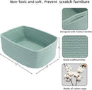 Small Woven Storage Baskets 12“X8”X5“ Decorative Rope Bins for Organizing Shelves, Closets, and Toys, Empty Gift Baskets, Cute Organizer Basket for Home and Office (green, regular) by CozyNest Decor