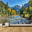 AMM Nature Forest Mountain Tapestry Green Pine Tree Tapestry for Bedroom Aesthetic Flowing River Landscape Tapestries Wall Hanging Bird Decor for Living Room Classroom Dorm Office by CozyNest Decor