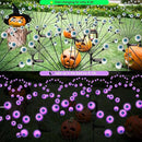 Solar Halloween Lights - 4 Pack 40LED Outdoor Waterproof Scary Eyeball Swaying Firefly Lights for Yard Garden Patio Party Decor Purple