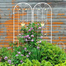 2 Pack Metal Garden Trellis 86.7" Black Fence Rustproof Garden Trellis for Climbing Plants Support Roses Flower Outdoor Lawn, Cream White by GreenHaven Gardens